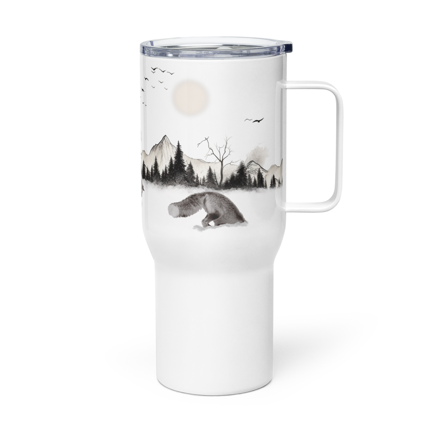 Wildwonder Travel mug with a handle - Hunting Fox