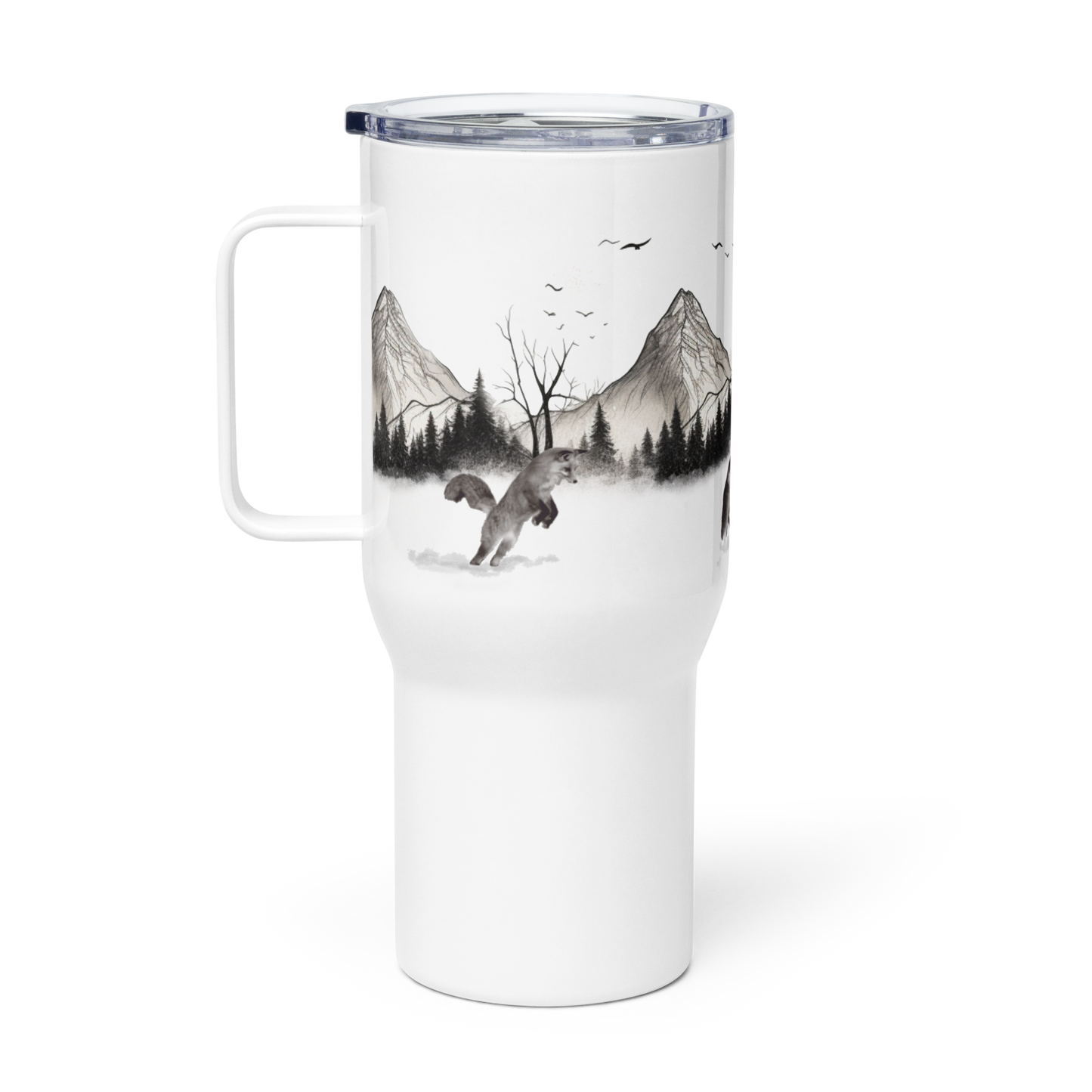 Wildwonder Travel mug with a handle - Hunting Fox